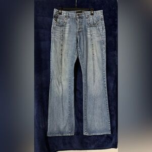 VTG Y2K Just Cavalli Denim Flare Jeans with Studded Detail Made in 🇮🇹 Italy RARE
